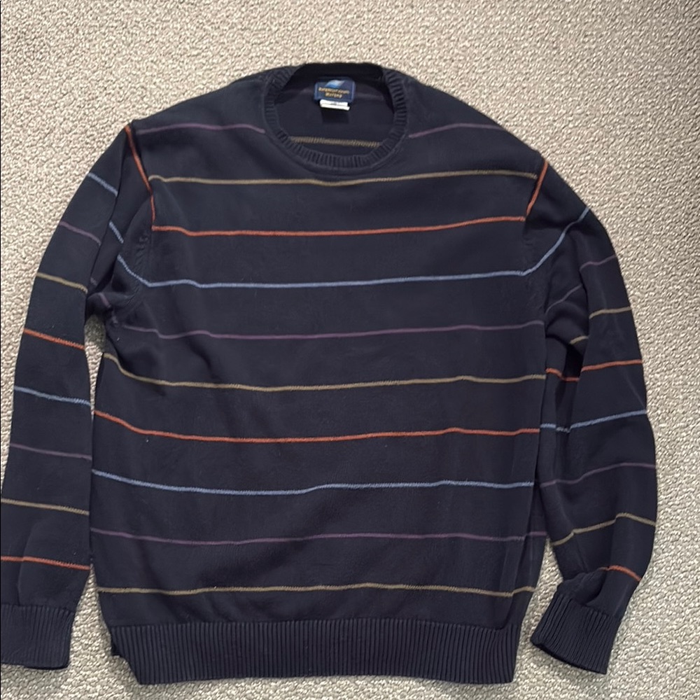 Men's Striped Sweater - Black Multicolor